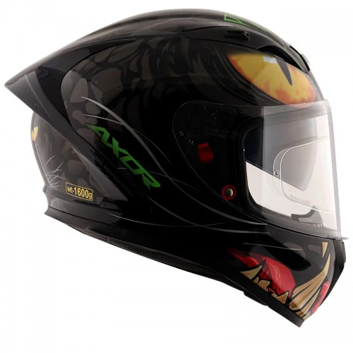 AXOR - Street Panther Full Face Helmet - Glossy Black Grey - Image 3