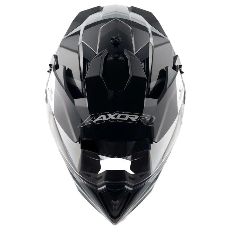 Axor X-Cross Dual Visor Flagstaff Helmet - Dull Nardo Grey Black - Image 2