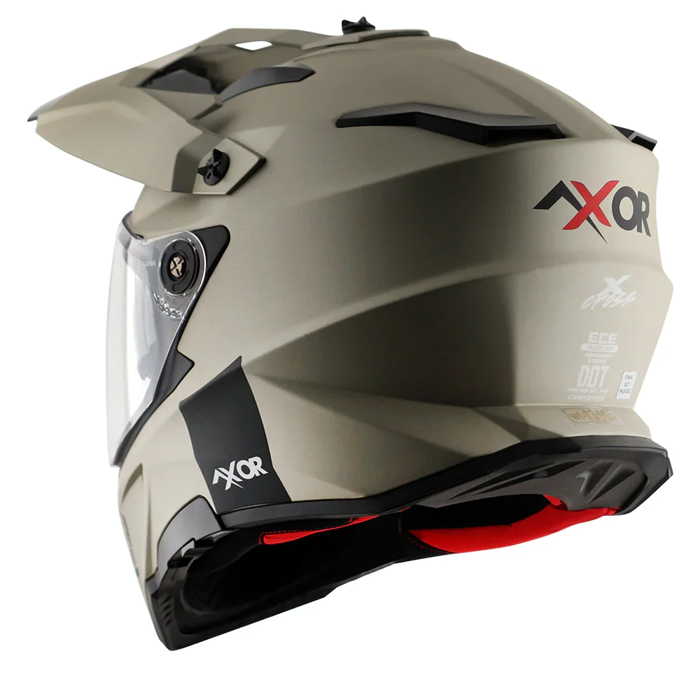 Axor X Cross Dual Visor Helmet - Glossy Nickel - Image 4