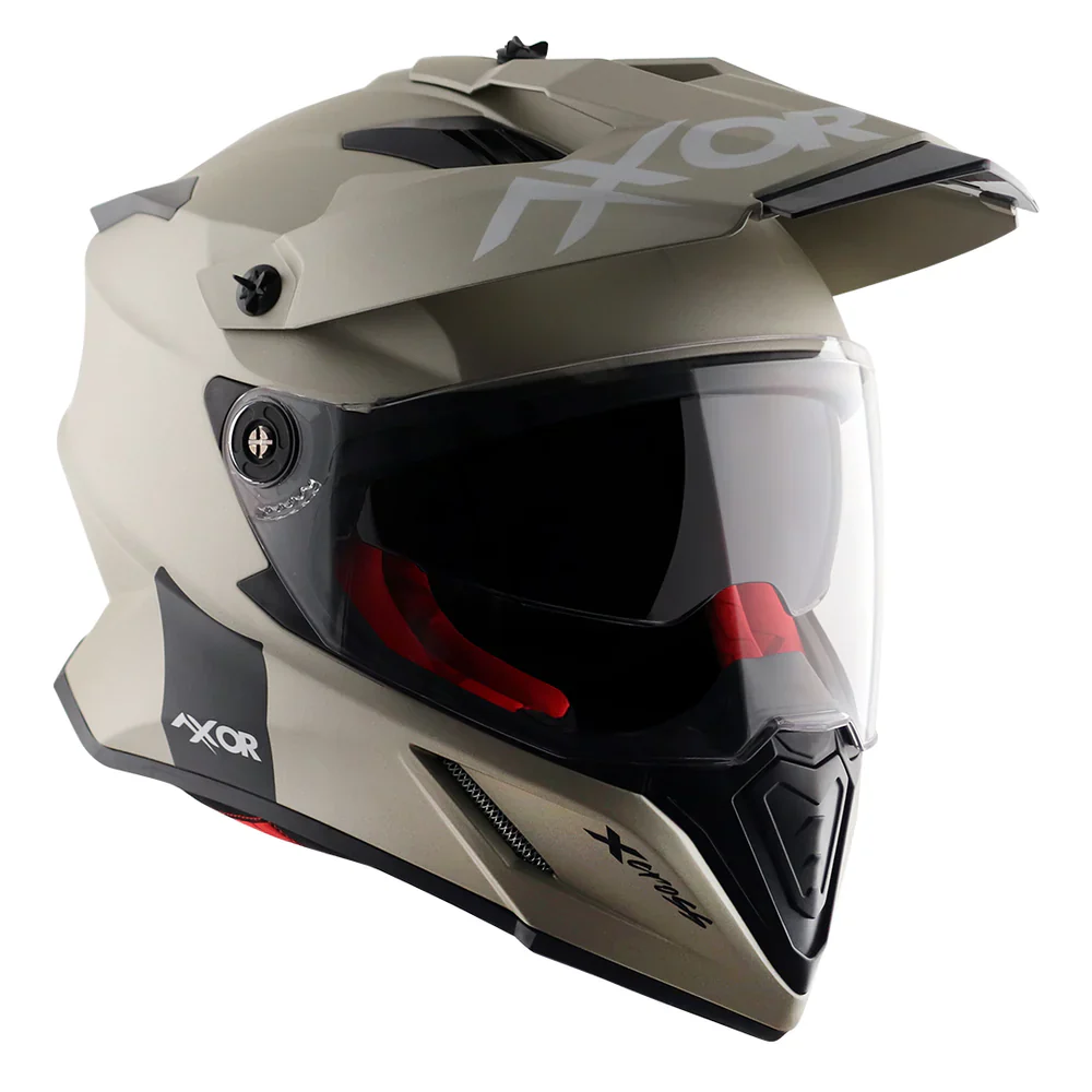 Axor X Cross Dual Visor Helmet - Glossy Nickel - Image 6