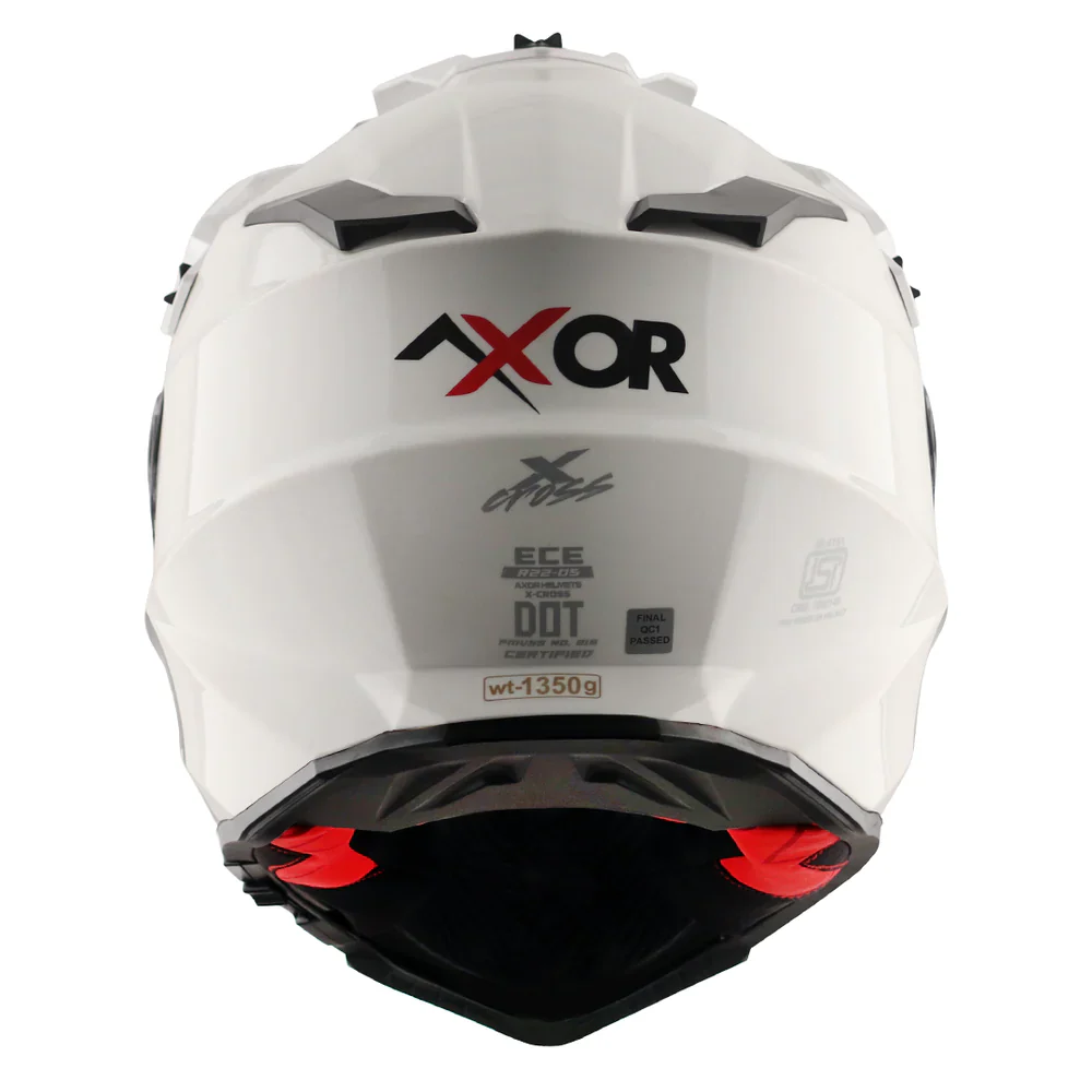 Axor X Cross Dual Visor Helmet - Glossy White - Image 4