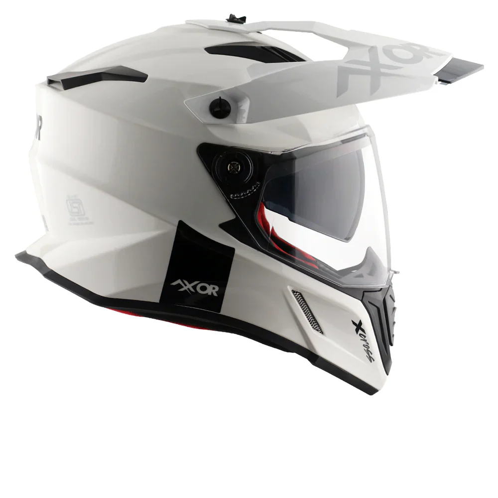 Axor X Cross Dual Visor Helmet - Glossy White - Image 5