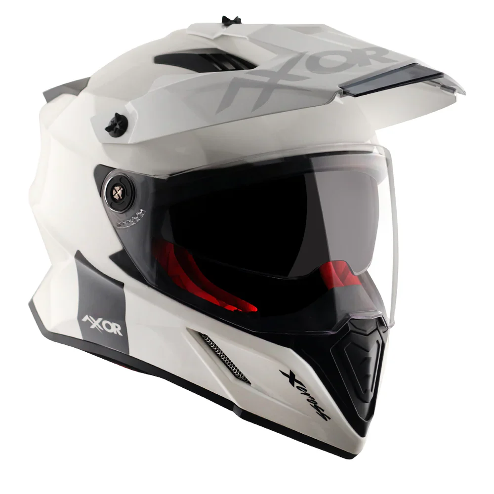 Axor X Cross Dual Visor Helmet - Glossy White - Image 6
