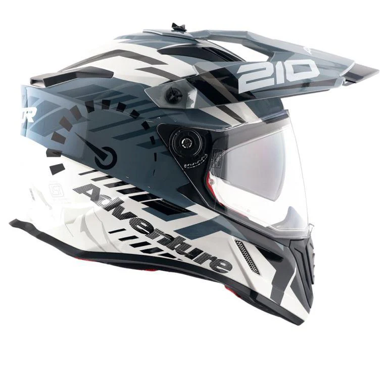 Axor X-Cross Dual Visor Speedometer Helmet - White Grey - Image 4