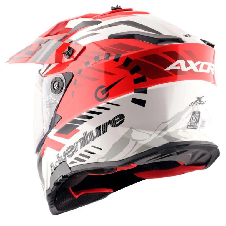 Axor X-Cross Dual Visor Speedometer Helmet - White Red - Image 7