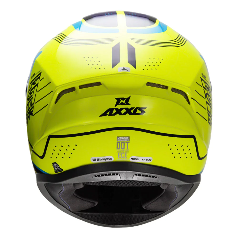 AXXIS Draken S Cougar Helmet - Fluorescent Yellow - Image 3
