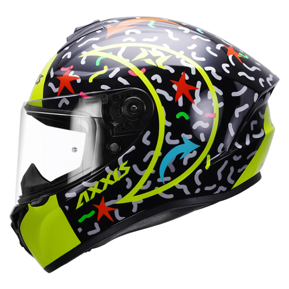 AXXIS Draken S Crazy Helmet - Fluorescent Yellow - Image 2