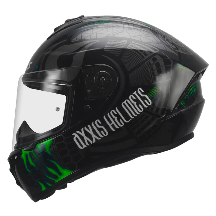 AXXIS Draken S Maori Devil Helmet - Glossy Green - Image 3