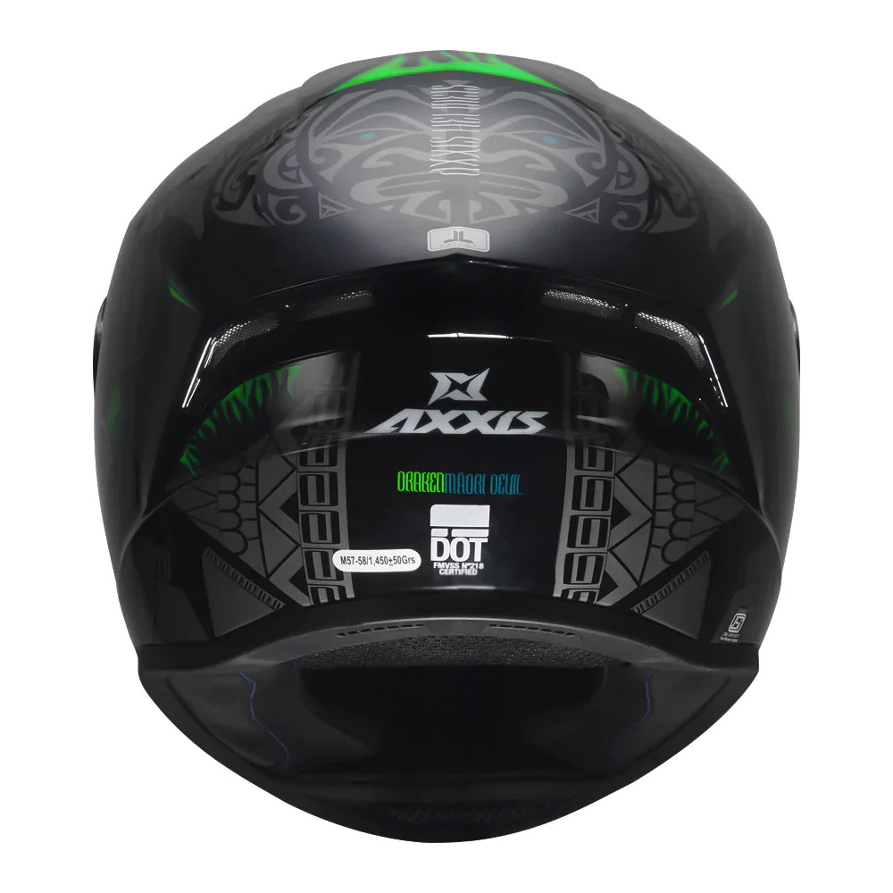 AXXIS Draken S Maori Devil Helmet - Glossy Green - Image 4