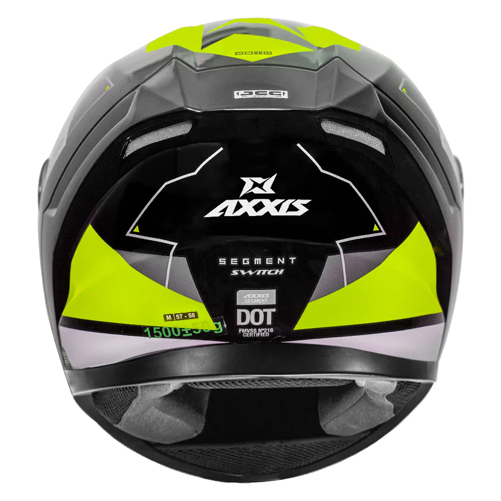 AXXIS Segment Switch Black & Fluorescent Yellow Helmet - Image 2