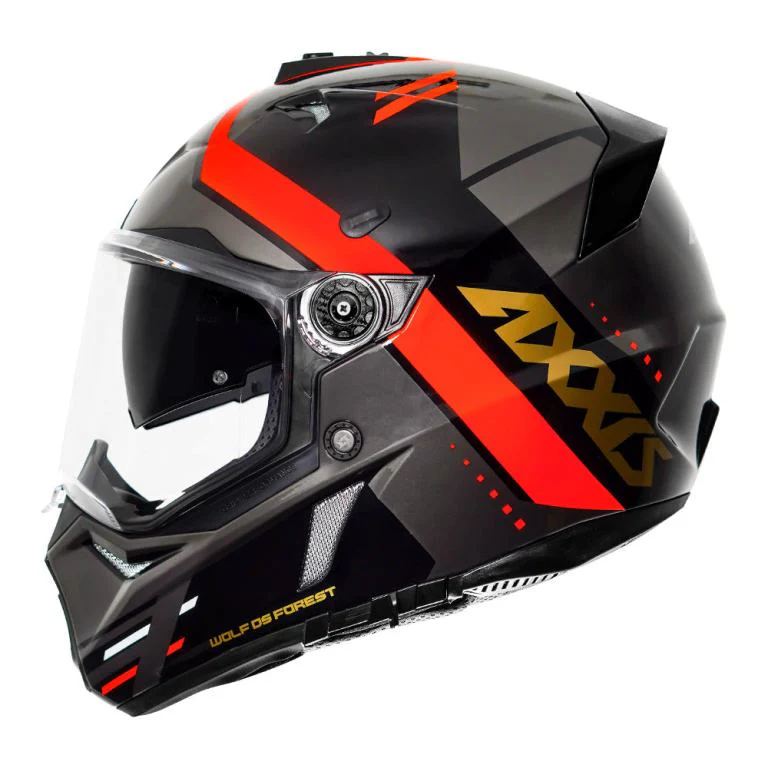 AXXIS Wolf DS Forest Red Helmet - Image 3