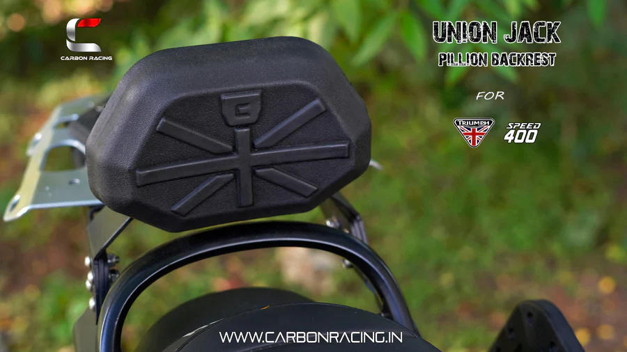 "Union Jack" Backrest for Triumph Speed 400 - Carbon Racing - Image 2