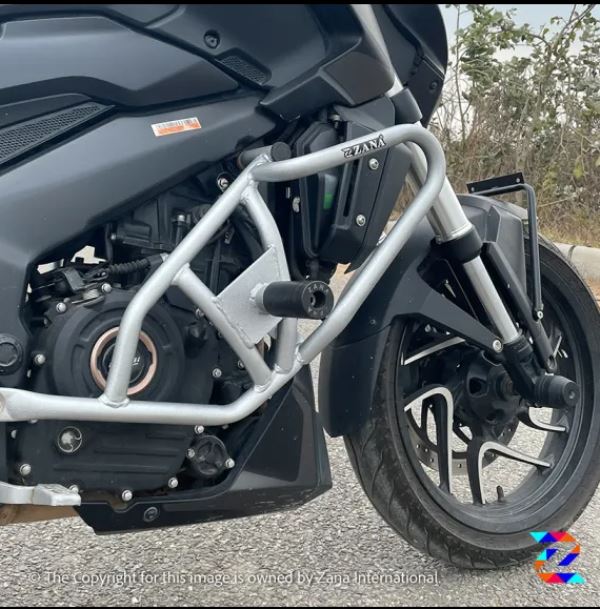 Bajaj Dominar 250/400(2017-2018) Silver Crash Guard with Slider Kustom by ZANA - ZI-8142 - Image 3