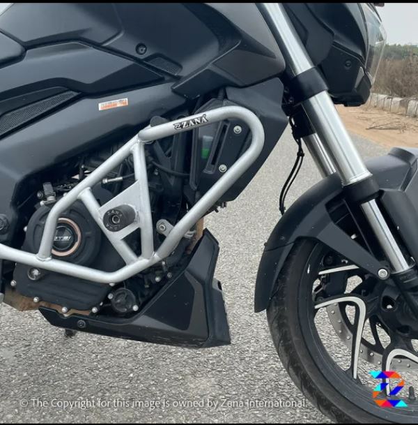 Bajaj Dominar 250/400(2017-2018) Silver Crash Guard with Slider Kustom by ZANA - ZI-8142 - Image 4