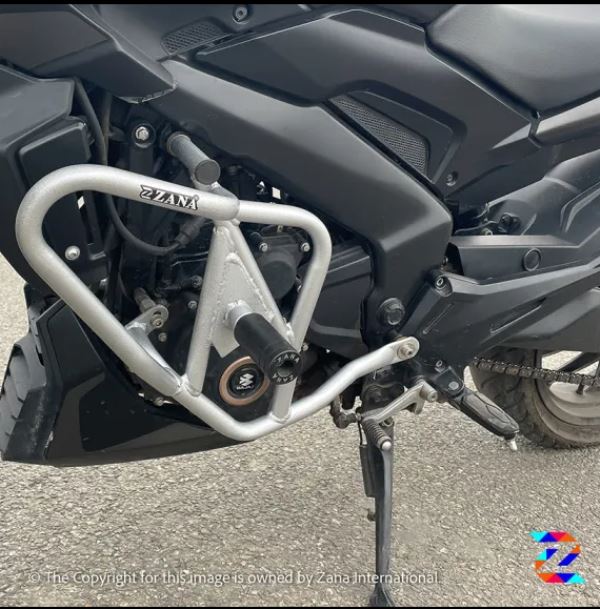 Bajaj Dominar 250/400(2017-2018) Silver Crash Guard with Slider Kustom by ZANA - ZI-8142 - Image 5