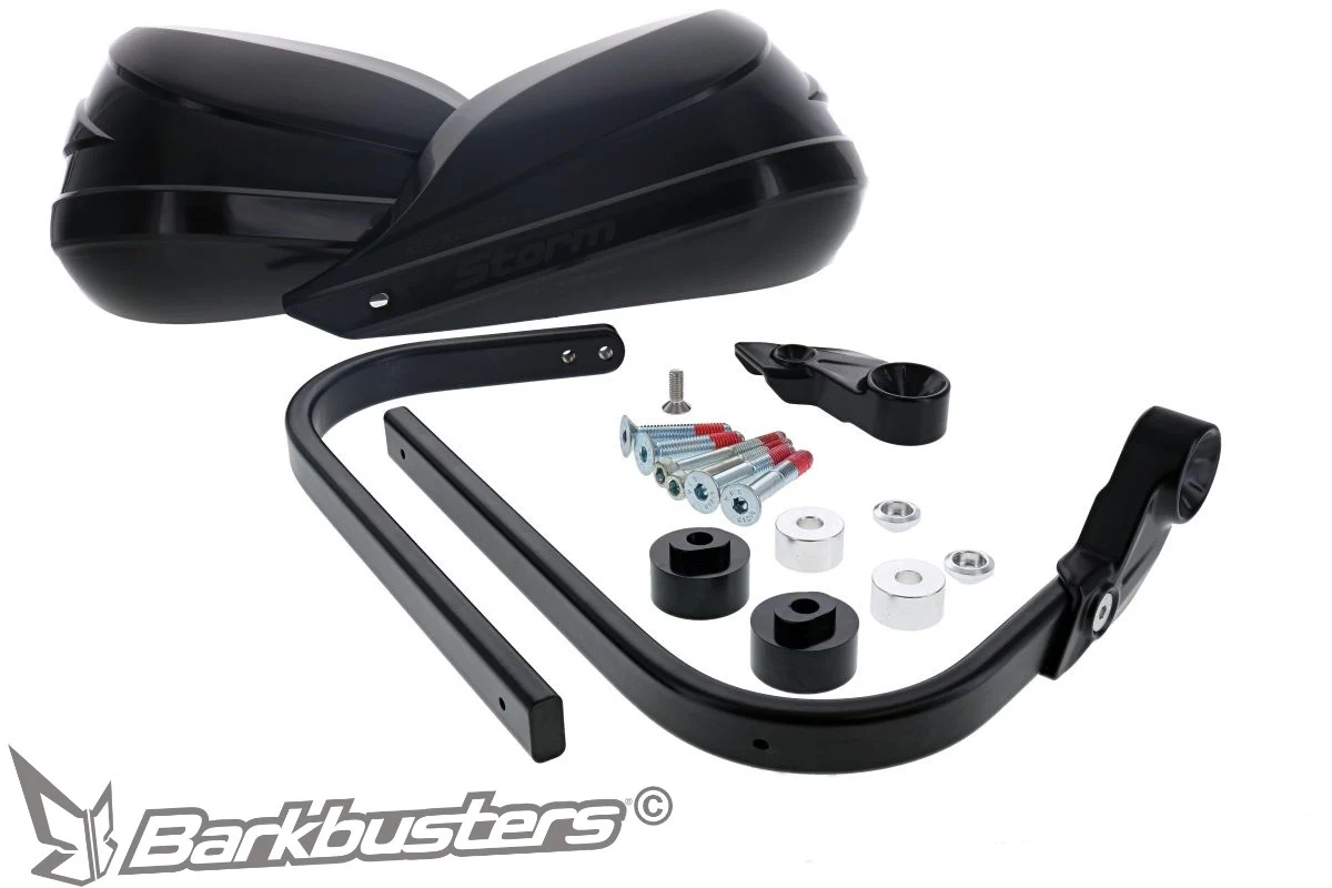 Barkbusters Storm Handguard - Single Point Bar End Mount (Threaded) - Black - STM-007-02-BK