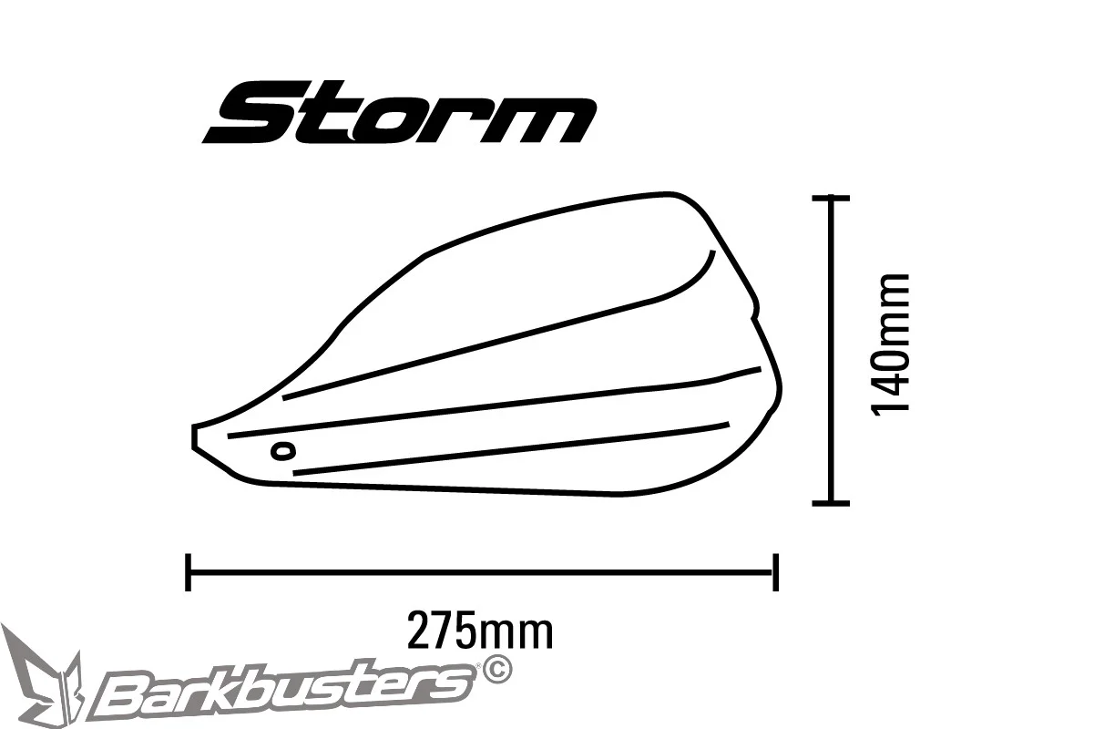 Barkbusters Storm Handguard - Single Point Bar End Mount (Threaded) - Black - STM-007-02-BK - Image 4