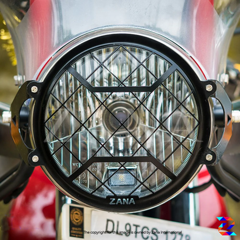 Black Head Light Grill Type-2 for Himalayan (2016-2022)&amp;Himalayan BS6 (2021) by ZANA-ZI-8137