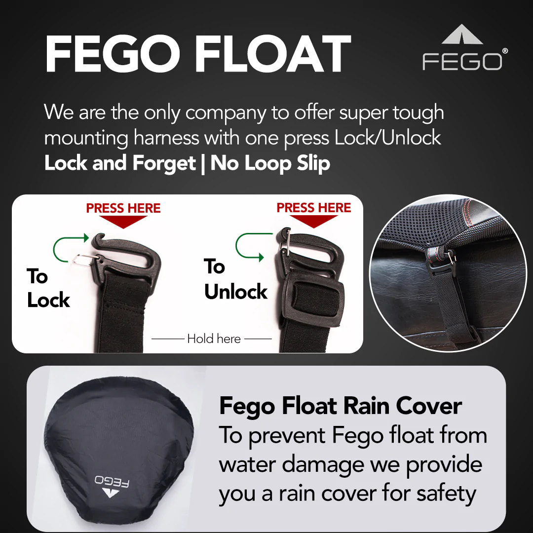 FEGO Float Advanced Air Suspension Seat and With Built In Air Pump - Black - Image 3