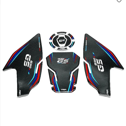 BMW 310GS 5D Carbon Fibre Tank Pad, Fuel Pad & Gas Cap Set