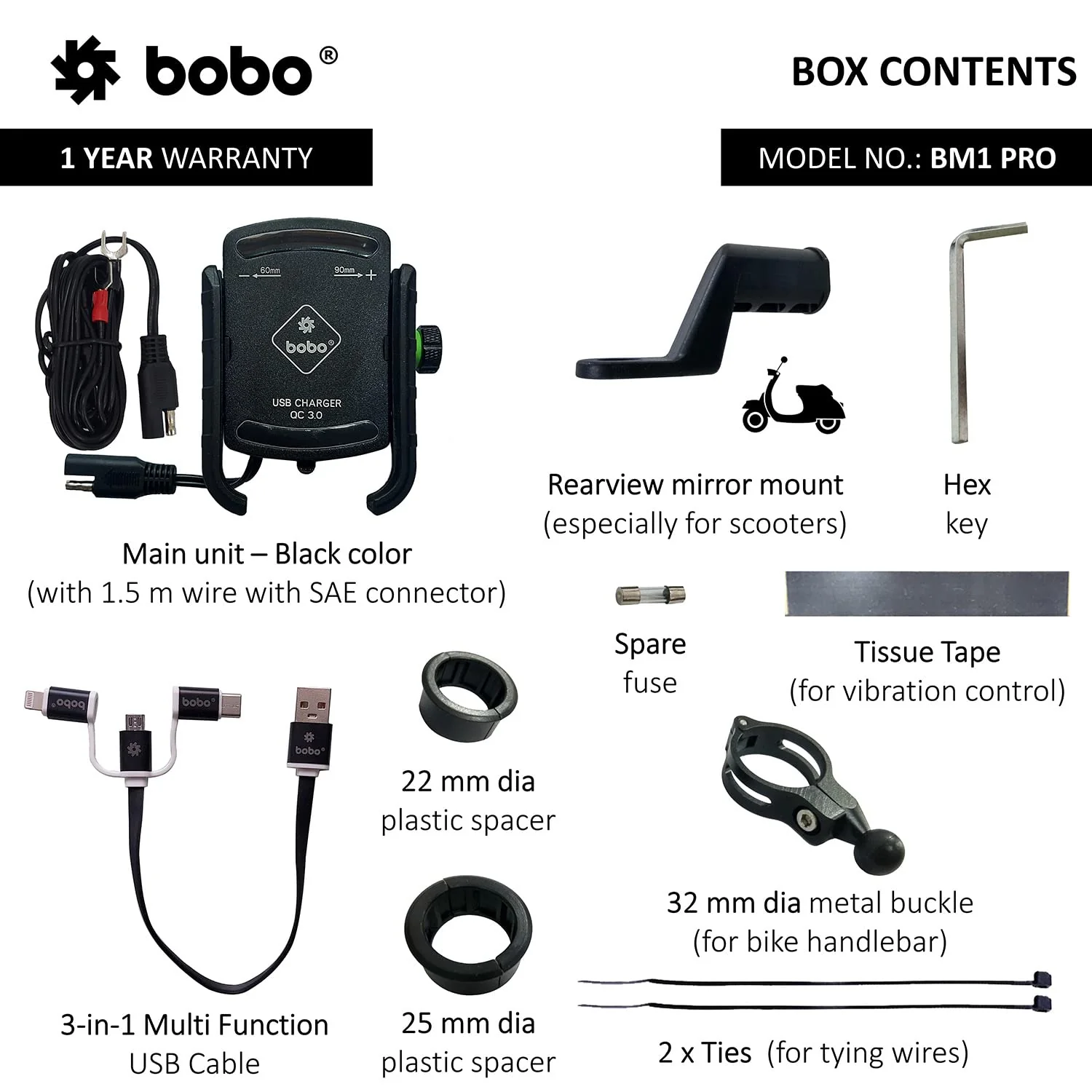 BOBO BM1 PRO Jaw-Grip Mobile Holder (Silver)-BB-BM-001-011004 - Image 5