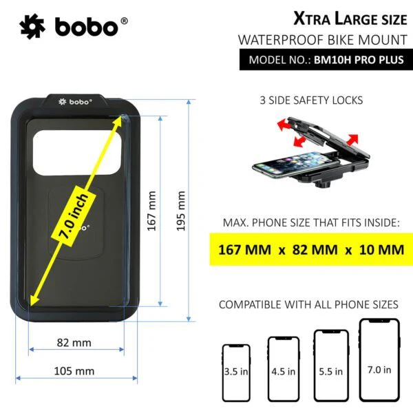 BOBO BM10H Pro Plus Fully Waterproof Bike (Handlebar Attachment) Mount - Image 3