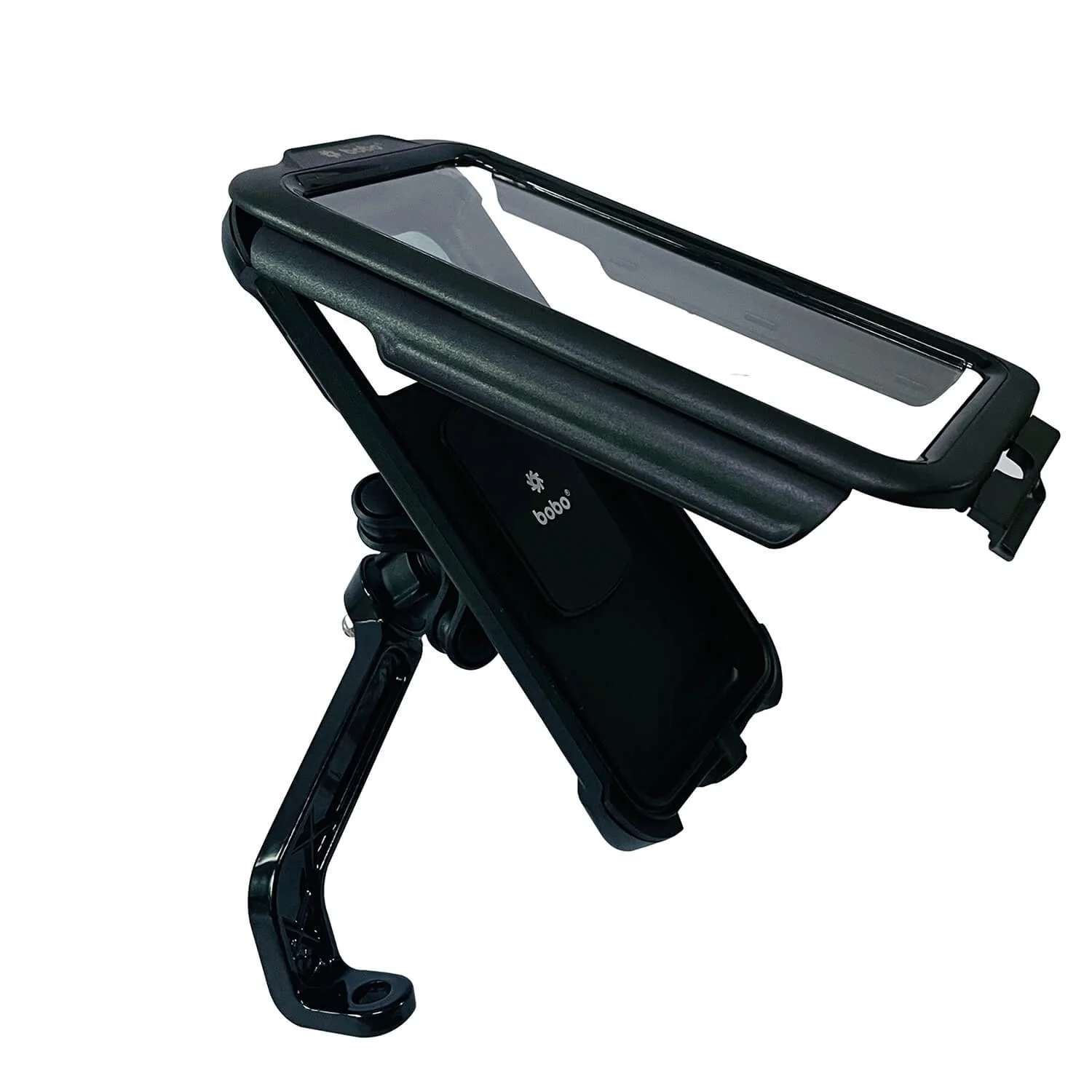 BOBO BM10M Pro Plus Fully Waterproof Bike / Cycle Phone Holder With Pro Plus Vibration Damper Motorcycle Mobile Mount Long Rearview Mirror Attachment-BB-BM-010-122001