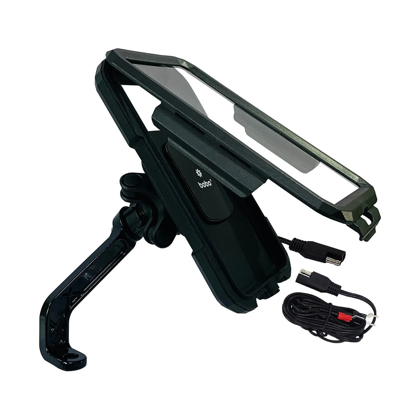 BOBO BM11H PRO PLUS Fully Waterproof Bike Phone Holder with PRO PLUS Vibration Damper (with Fast 15W Wireless Charger USB-C Input/Output Port) Motorcycle Mobile Mount-BB-BM-011-122001