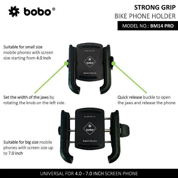 BOBO BM14 PRO X Quick Release Motorcycle Mobile Mount with Enhanced BM4 PRO Vibration Controller - Image 5