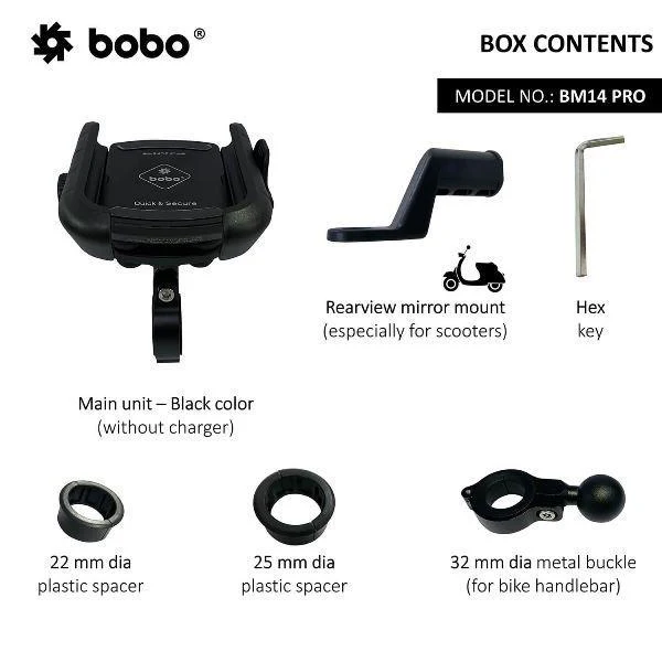 BOBO BM14 PRO X Quick Release Motorcycle Mobile Mount with Enhanced BM4 PRO Vibration Controller - Image 6