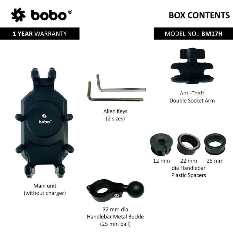 BOBO BM17 Anti-Vibration Bike / Cycle Phone Holder Motorcycle Mobile Mount - Image 6