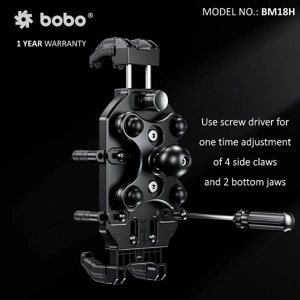 BOBO BM18H PRO Mirror Anti-Vibration Bike Phone Holder (with Fast 15W Wireless Charger & USB-C Charging Module) Motorcycle Mobile Mount - BB-BM-018-102001 - Image 4