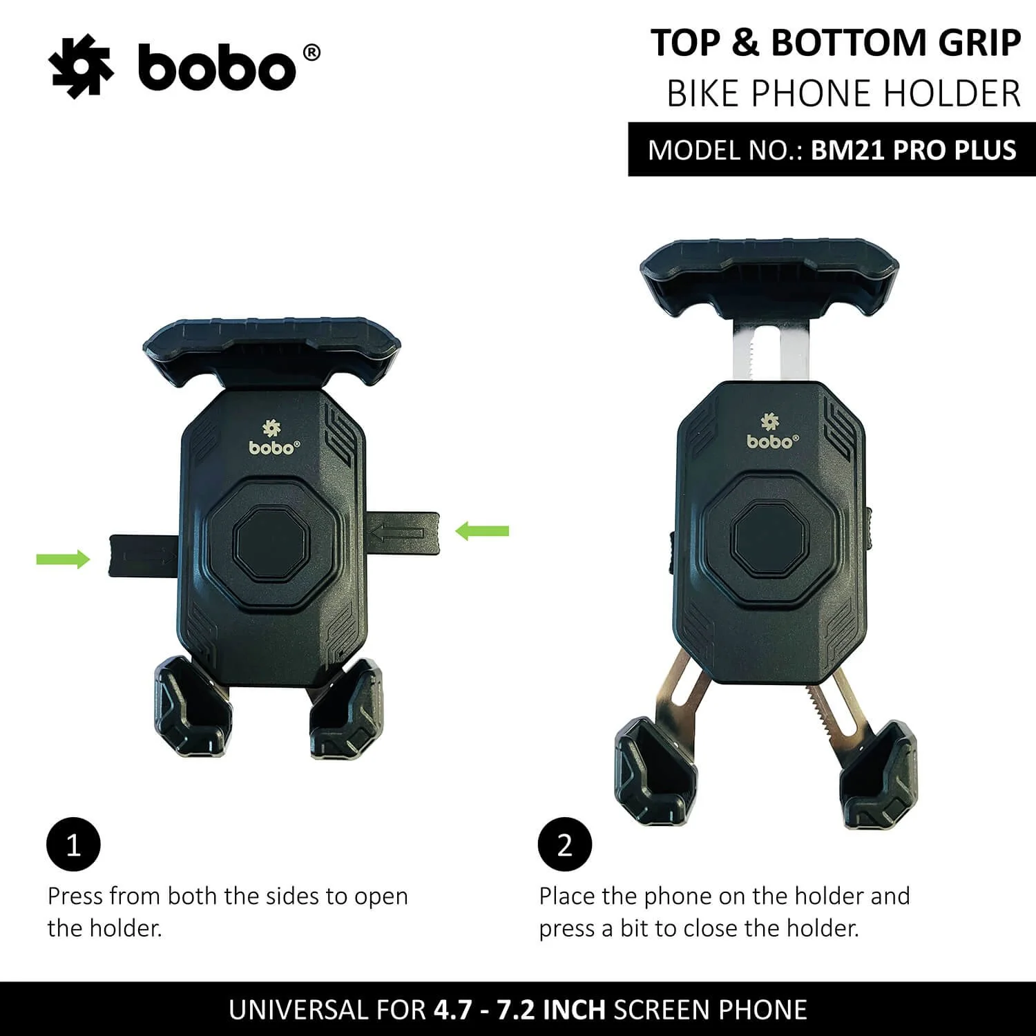 BOBO BM21 PRO PLUS Top & Bottom Corners Secure Grip with PRO PLUS Vibration Damper Bike / Cycle Phone Holder Motorcycle Mobile Mount-BB-BM-021-021001 - Image 3