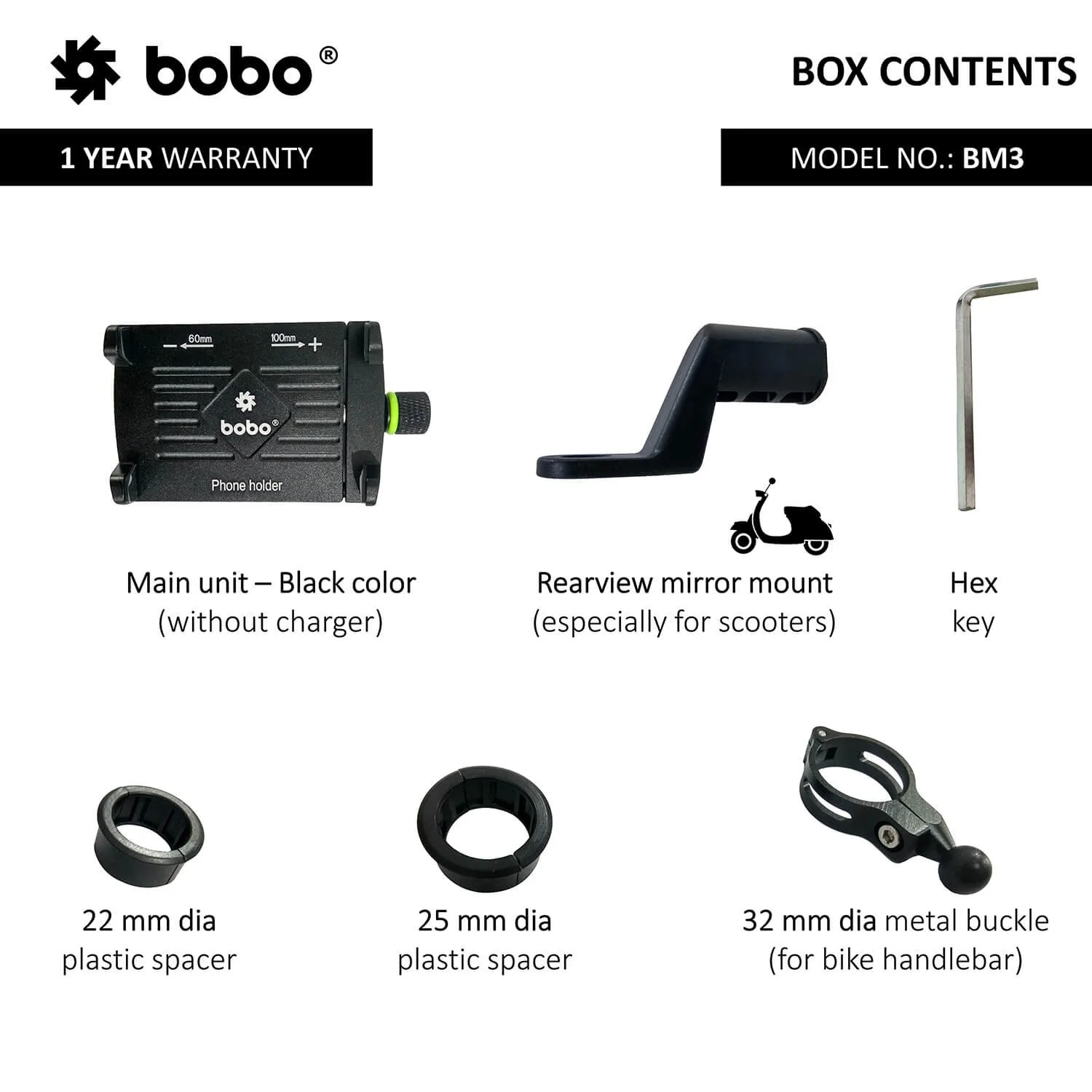 BOBO BM3 Claw-Grip Aluminum Bike / Cycle Phone Holder Motorcycle Mobile Mount (Blue)-BB-BM-003-001003 - Image 3