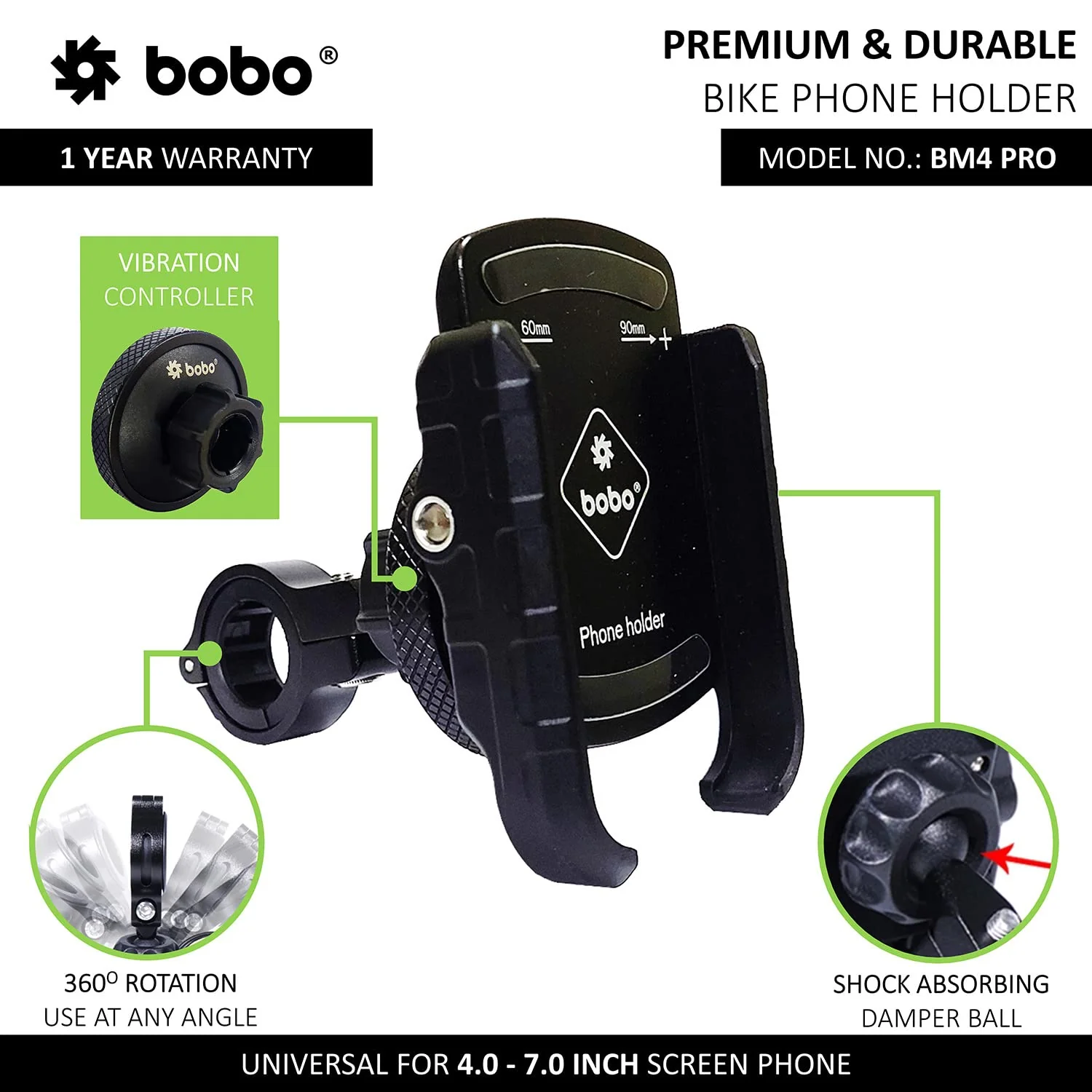 BOBO BM4 PRO Jaw-Grip Mobile Holder - Image 2