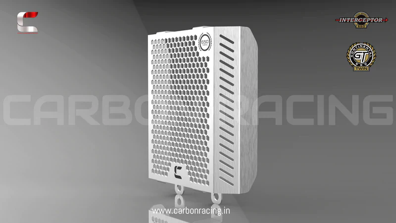 Brushed Aluminum Premium Radiator Guard for GT 650 and Interceptor 650 - Carbon Racing - Image 3