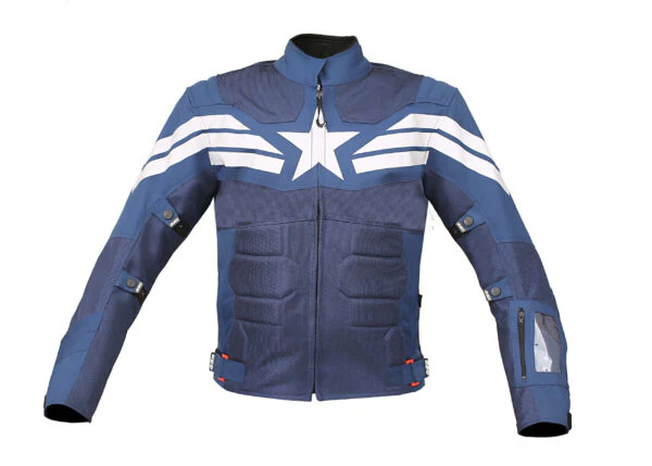 Captain America Riding Jacket Blue – Biking Brotherhood