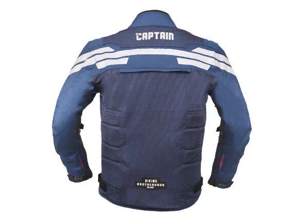 Captain America Riding Jacket Blue – Biking Brotherhood - Image 2
