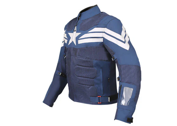 Captain America Riding Jacket Blue – Biking Brotherhood - Image 3