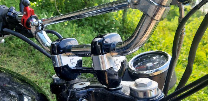 Carbon Racing 1 Inch Handlebar Risers (Insert Type) for Interceptor 650-Black