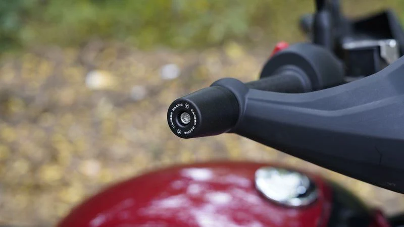 Carbon Racing Aluminium Bar End Sliders For Triumph Scrambler 400X-Black - Image 2