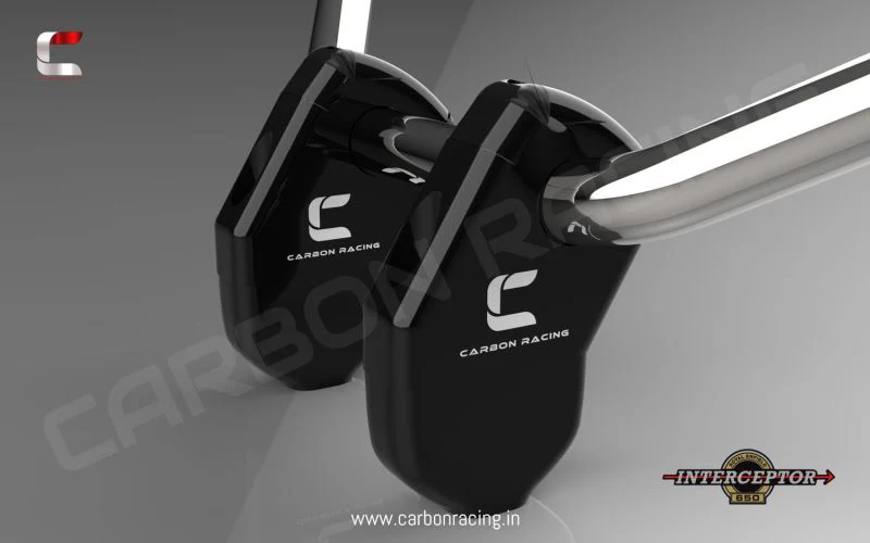 Carbon Racing Angled Aluminum Handlebar Risers for Interceptor 650 (Matte-Black)