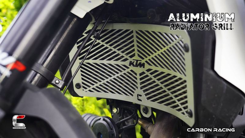 Carbon Racing-Criss Cross Aluminium Radiator Guard For KTM Adventure 390/250/X (2025) - Image 2