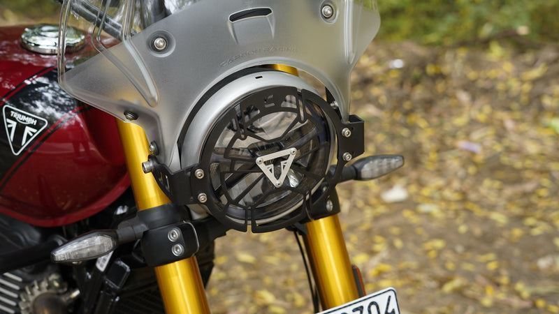 Carbon Racing CYCLOPS Aluminium Headlight Protector for Triumph Scrambler 400X - Image 2