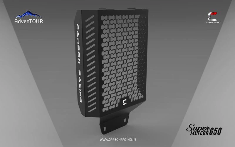 Carbon Racing "ELITE" Premium Aluminium Radiator Guard For Super Meteor 650-Black