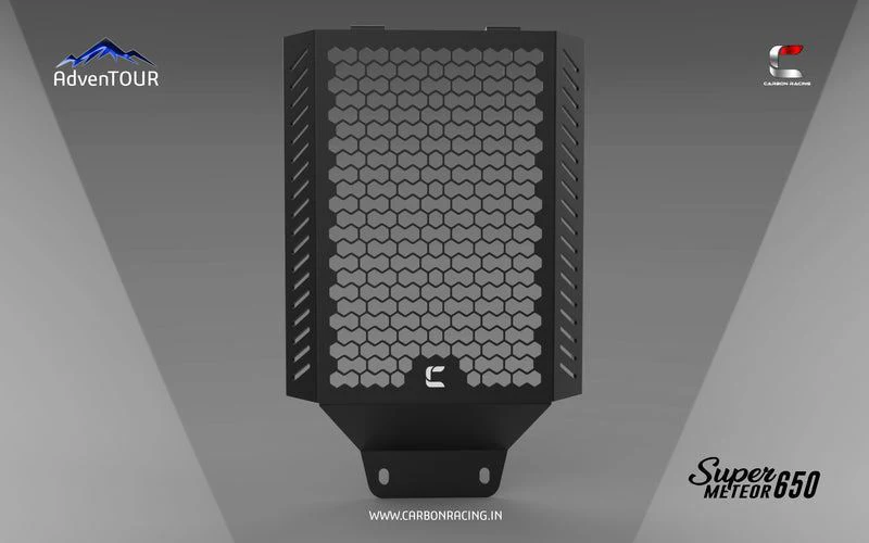 Carbon Racing "ELITE" Premium Aluminium Radiator Guard For Super Meteor 650-Black - Image 2