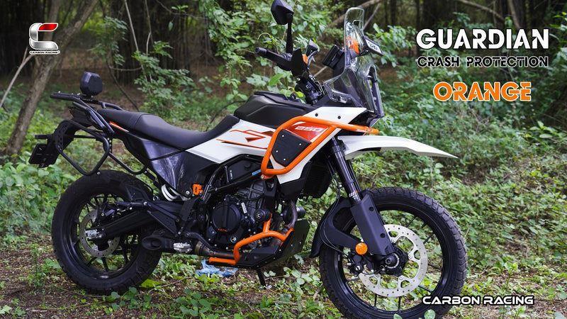 Carbon Racing “Guardian” Rally Protection Combo-Orange Set + Black Bash Plate for KTM ADV 250/390/X (2025)