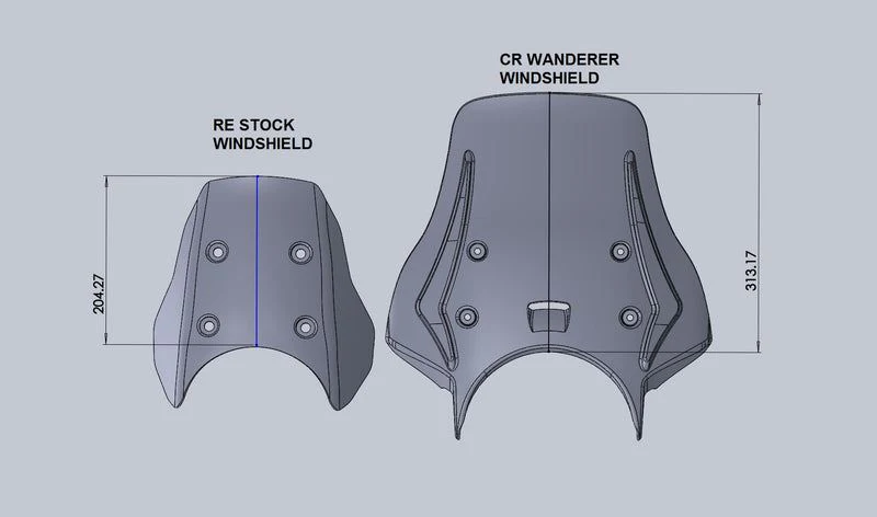Carbon Racing "wanderer" Premium Touring Windshield For Guerrilla 450 - Clear - Image 2