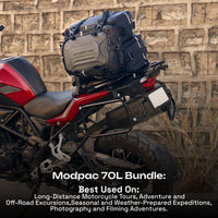 Carbonado ModPac Pro - 70L Motorcycle Luggage Combo - Black - Image 3