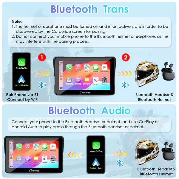 Carpuride W702B Wireless Portable Motorcycle Stereo with BMW Motorcycles Bracket (on pre order) - Image 8